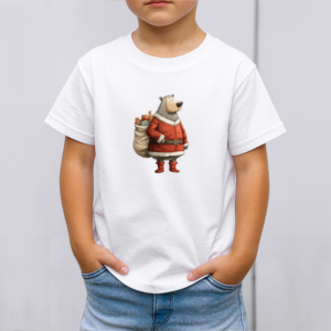 Vaikiški marškinėliai su spauda „Meškius Kalėdų senelis“