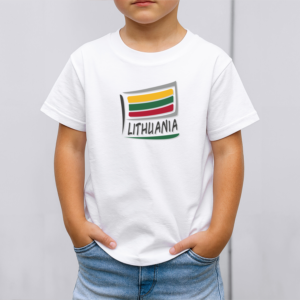 Vaikiški marškinėliai su spauda „Plevėsuojanti vėliava“