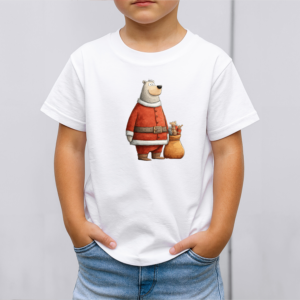 Vaikiški marškinėliai su spauda „Santa meškiukas“