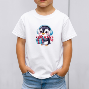 Vaikiški marškinėliai su spauda „Šiaurės pingvinas“