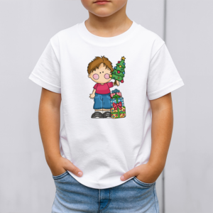 Vaikiški marškinėliai su spauda „Šventinis džiaugsmas“