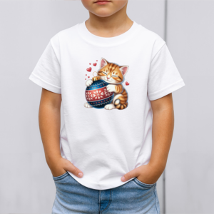 Vaikiški marškinėliai su spauda „Šventinis burbulo apkabinimas“