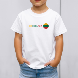 Vaikiški marškinėliai su spauda „Užrašas Lithuania“