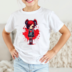 Vaikiški marškinėliai su spauda „Velniukštė su širdutė“