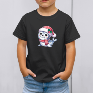 Vaikiški marškinėliai su spauda „Kalėdų ruoniukas“