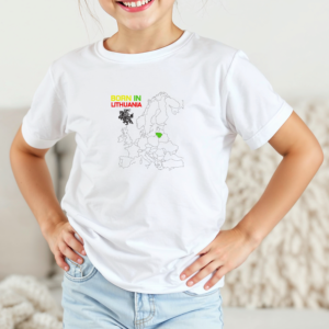 Vaikiški marškinėliai su spauda „Born In Lithuania“