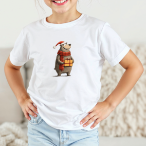 Vaikiški marškinėliai su spauda „Meškiuko staigmena“