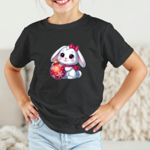 Vaikiški marškinėliai su spauda „Triušiuko Kalėdos“