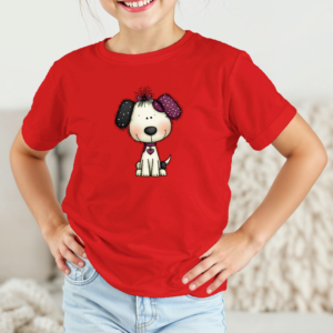 Vaikiški marškinėliai su spauda „Šypsniukė šuniukė“