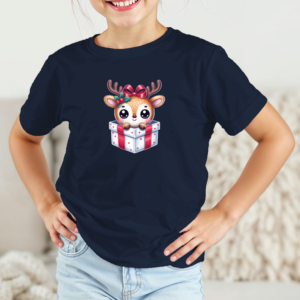 Vaikiški marškinėliai su spauda „Dovanų elniukas“