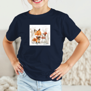 Vaikiški marškinėliai su spauda „Laputė ir sniego senis bičiuliai“