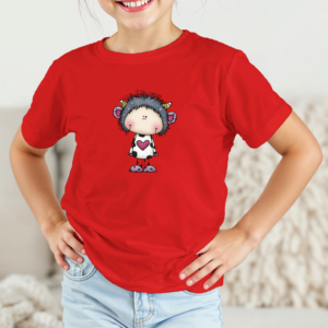 Vaikiški marškinėliai su spauda „Draugiška širdukė“