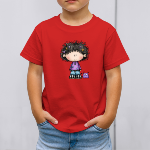 Vaikiški marškinėliai su spauda „Garbanotas draugelis“