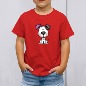 Vaikiški marškinėliai su spauda „Laimingas šuniukas“