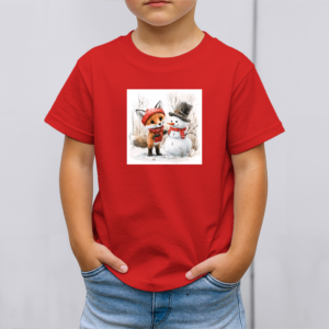 Vaikiški marškinėliai su spauda „Laputės ir sniego senio nuotykis“