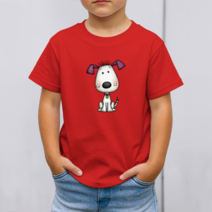 Vaikiški marškinėliai su spauda „Smalsus šuniukas“