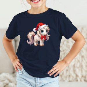 Vaikiški marškinėliai su spauda „Kalėdų ponis“