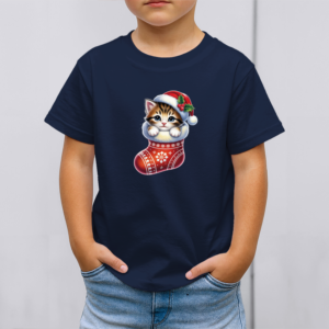 Vaikiški marškinėliai su spauda „Miau kojinėlė staigmena“