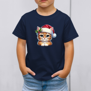 Vaikiški marškinėliai su spauda „Miau moksliukas per Kalėdas“