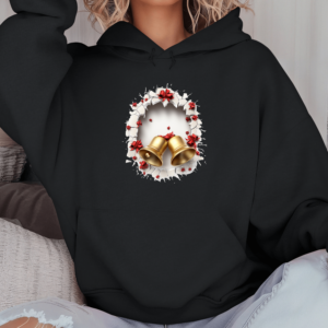 Unisex džemperis su spauda „Kalėdų varpeliai“