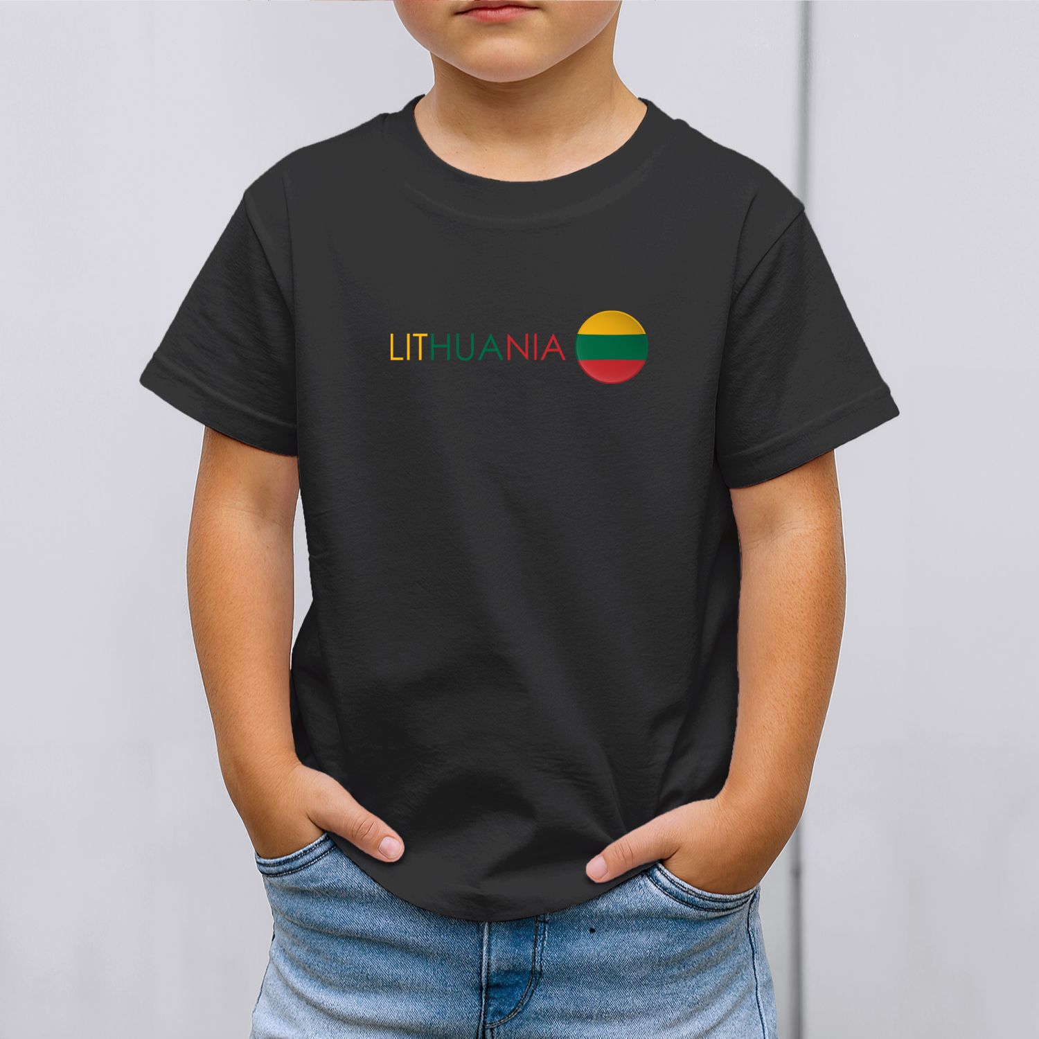 Vaikiski-Marskineliai-juoda-Uzrasas-Lithuania