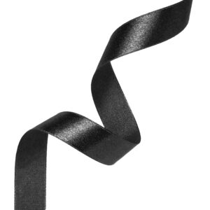 Juodos spalvos atlasinė juostelė 12mm