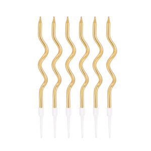 Banguotos auksinės spalvos torto žvakės