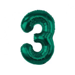 Žalias folinis XXL balionas skaičius 3
