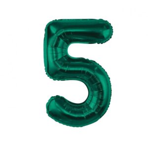 Žalias folinis XXL balionas skaičius 5