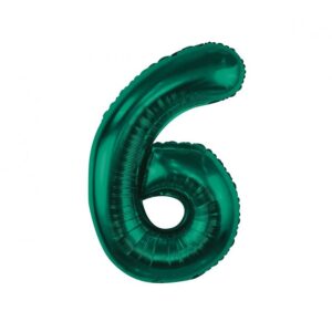 Žalias folinis XXL balionas skaičius 6