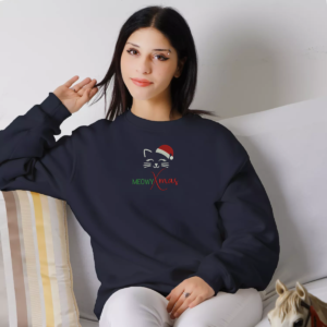 Siuvinėtas unisex džemperis „Meowy Xmas“
