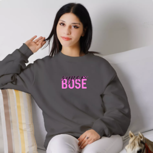 Unisex džemperis su spauda „Super Bosė“