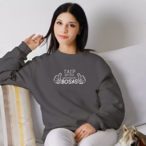 Unisex džemperis su spauda „Taip atrodo geriausias Bosas“